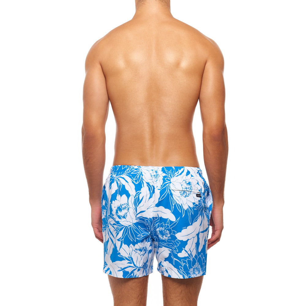 5.5" Truro Swim Short - Tropic Floral, Blue & White