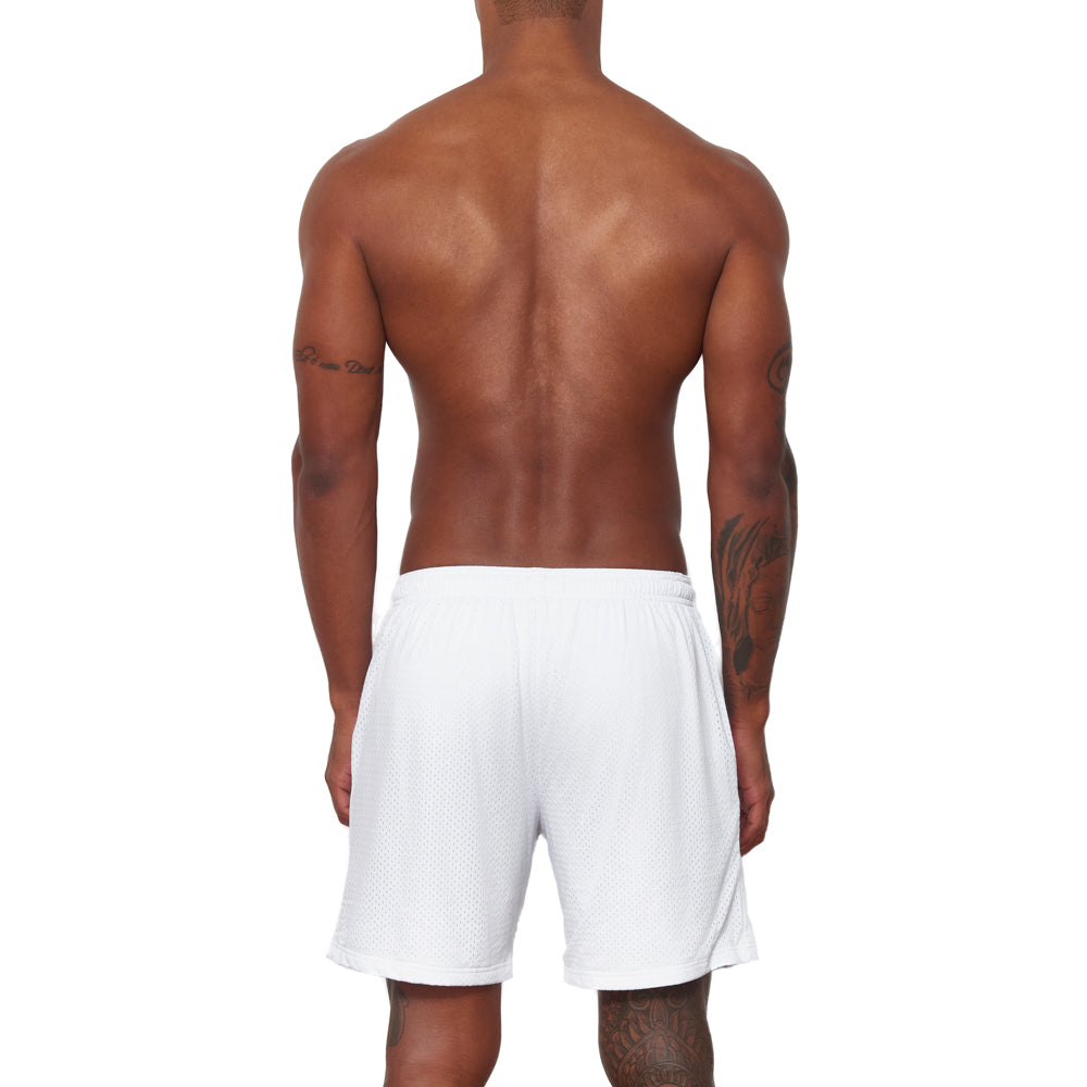 6" Mesh Lounge Short - White