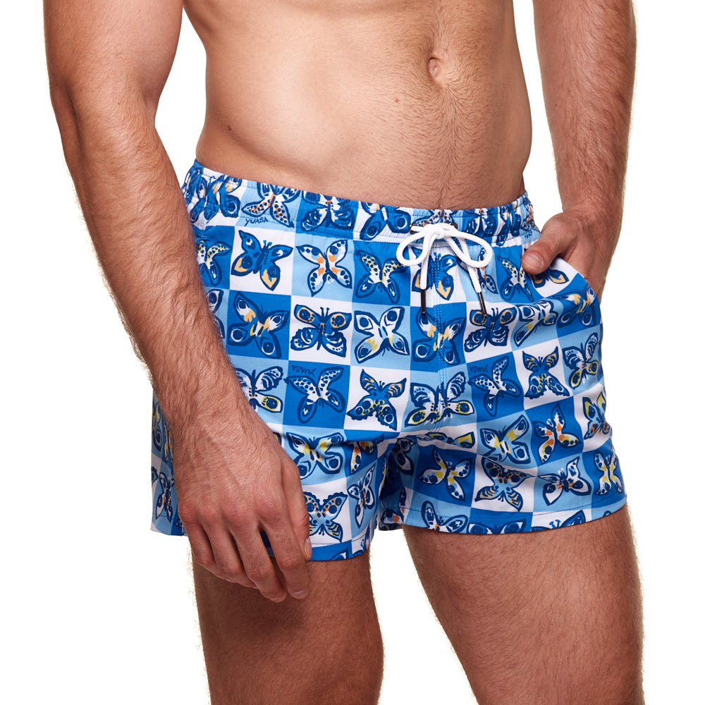 3.5" Pines Swim Short - Summer Butterflies Blue