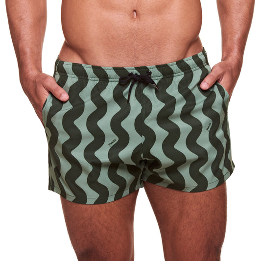 3.5" Pines Swim Short - Waveform - Green