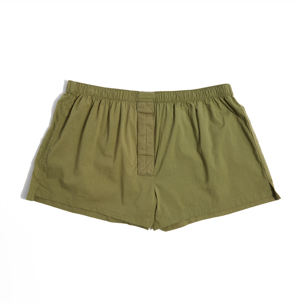 Short-Cut Cotton Boxer Olive Green