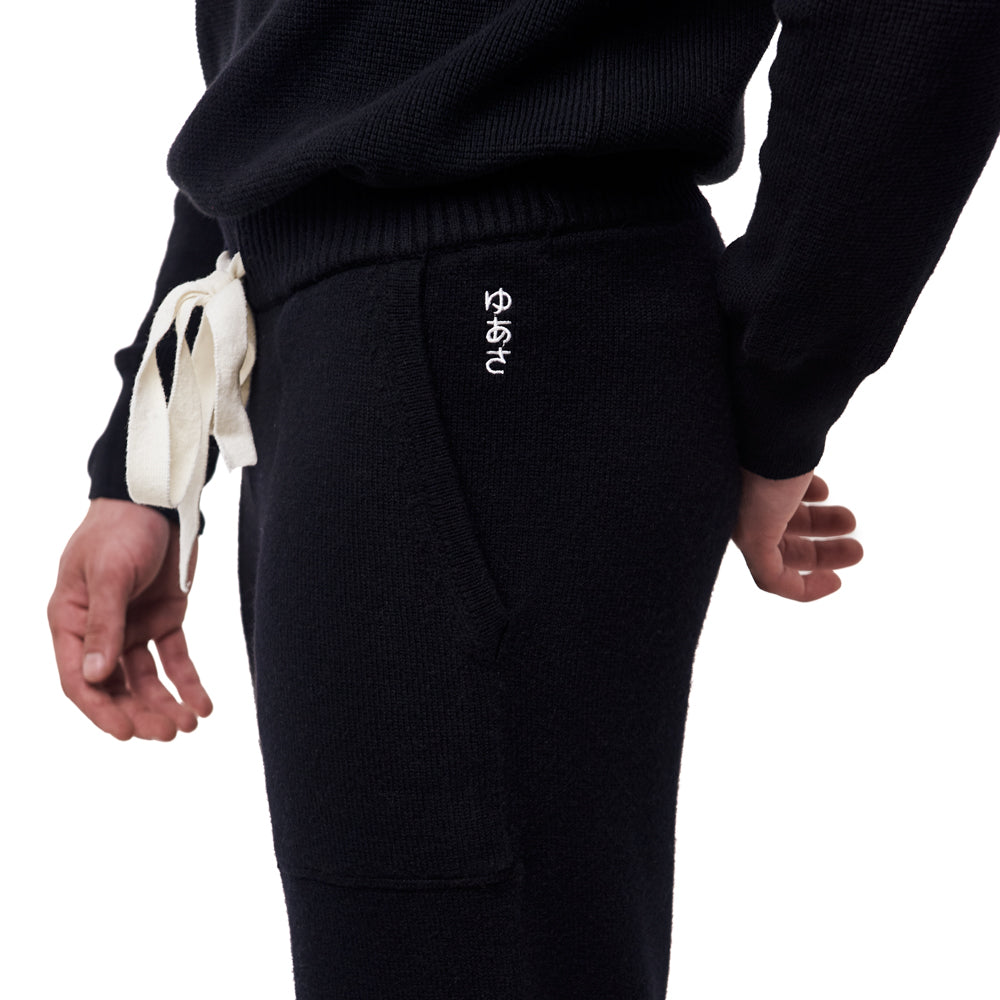 Two-Ply Merino Wool Joggers - Black