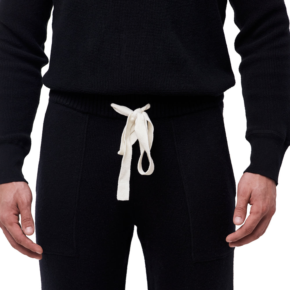 Two-Ply Merino Wool Joggers - Black