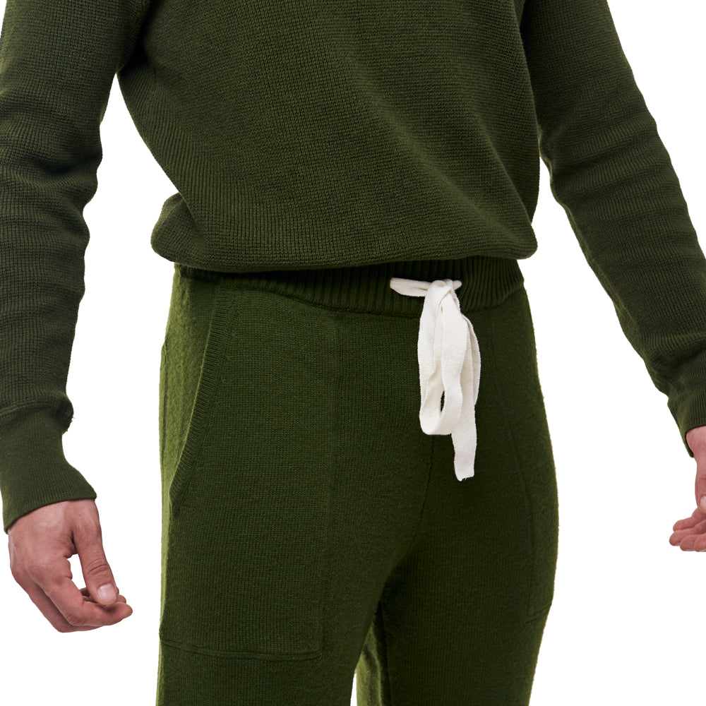 Two-Ply Merino Wool Joggers - Olive Green Sequoia