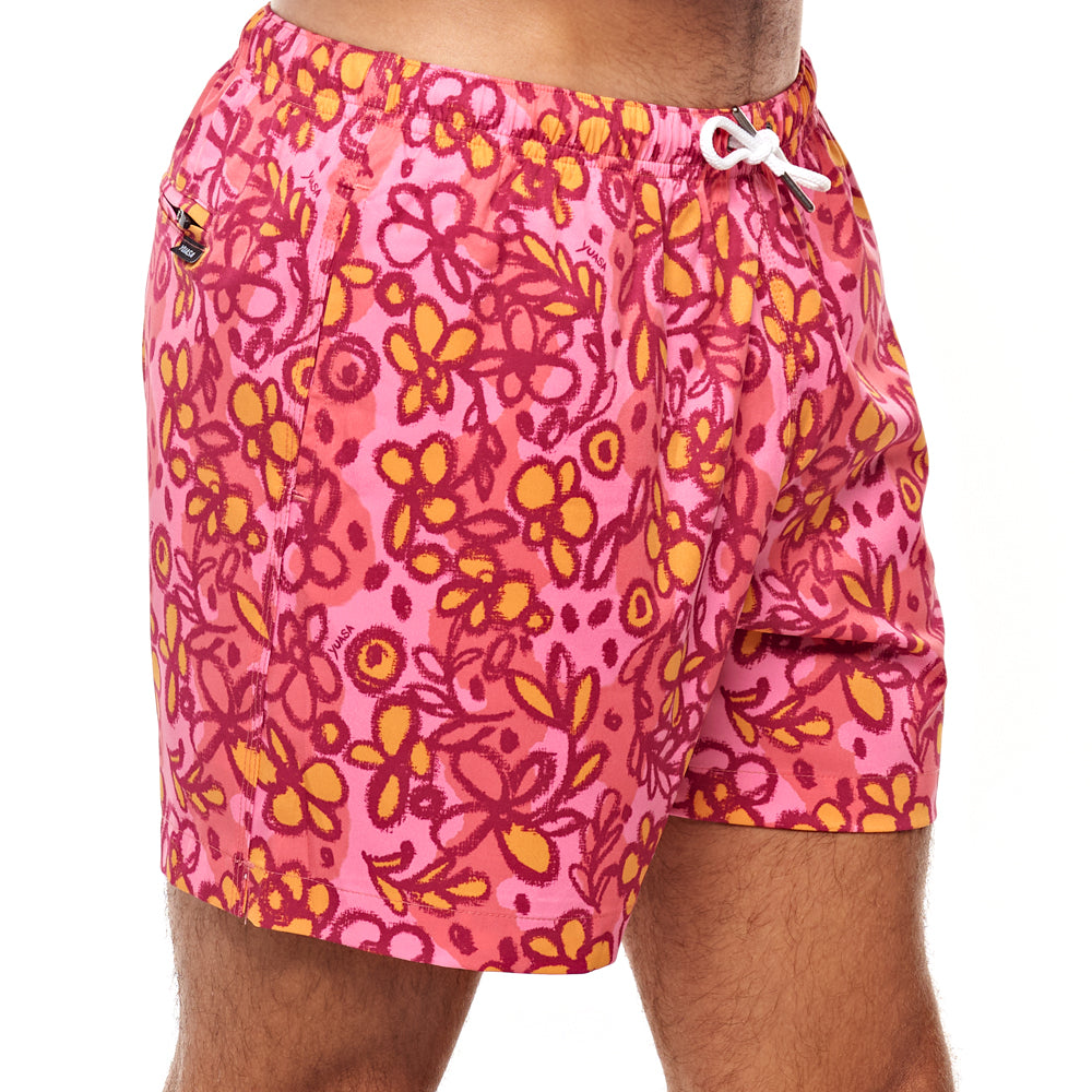 5.5" Truro Swim Short - Sketchbook Cosmos, Pink Multi