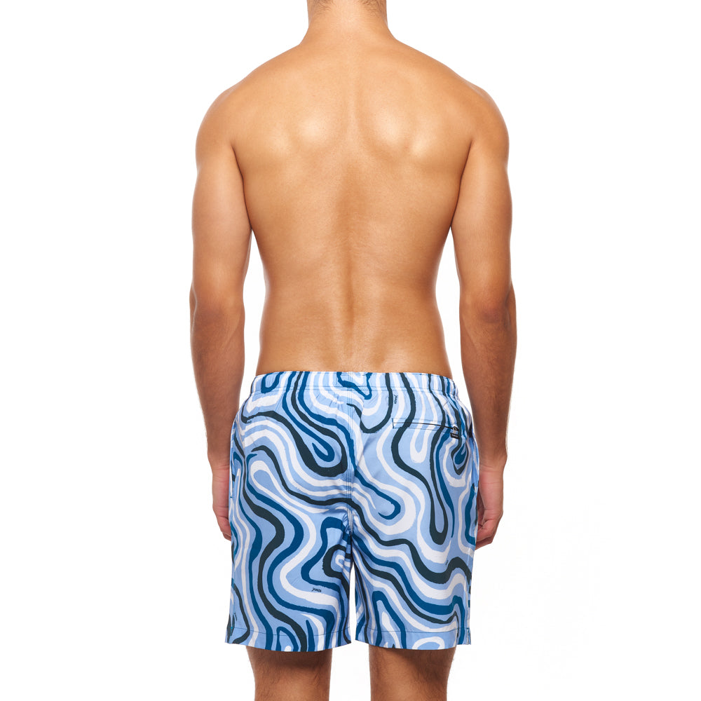 7.5” Madison Swim Short -  Summer Dunes, Blue & White