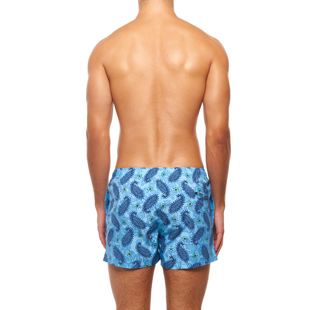 3.5" Pines Swim Short - Cactus Paisley, Blue