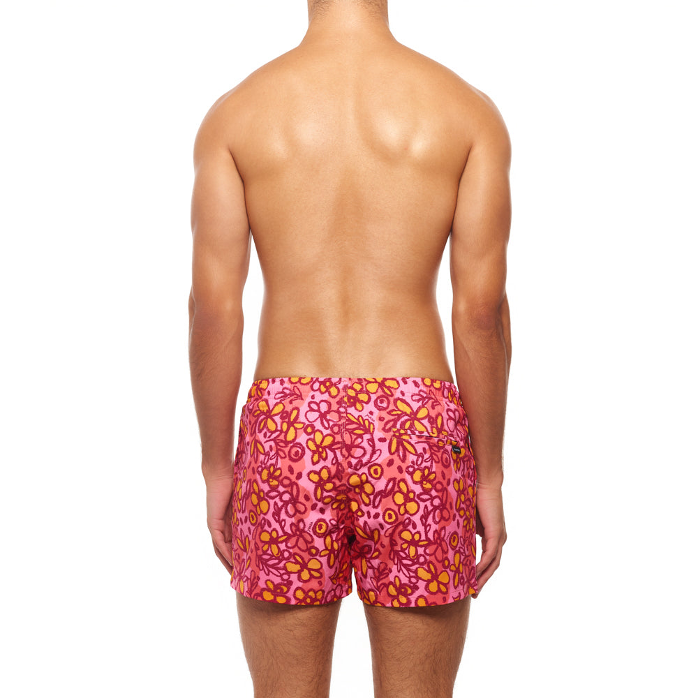 3.5" Pines Swim Short - Sketchbook Cosmos, Pink Multi