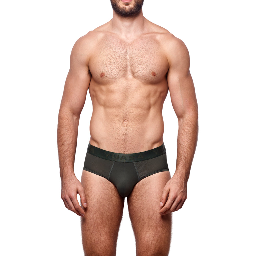 Carbon Mesh Tagless Hip Brief Olive Green