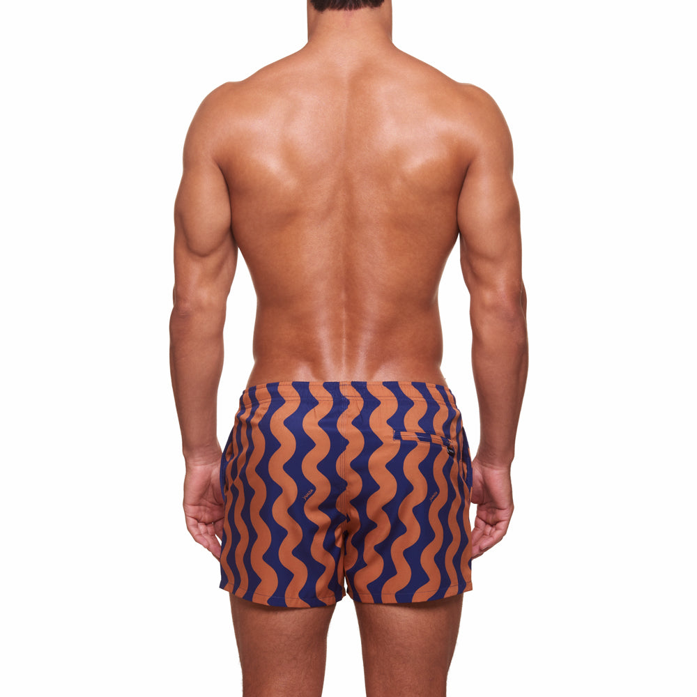 3.5" Pines Swim Short - Waveform - Brown