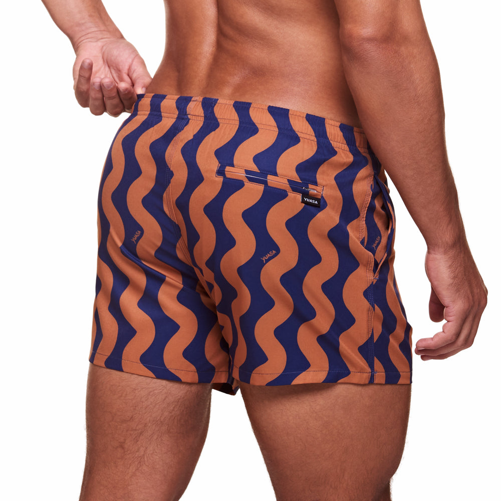 3.5" Pines Swim Short - Waveform - Brown