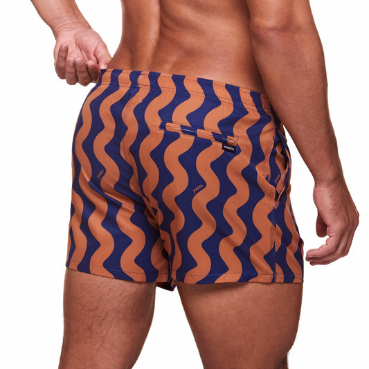 3.5" Pines Swim Short - Waveform - Brown