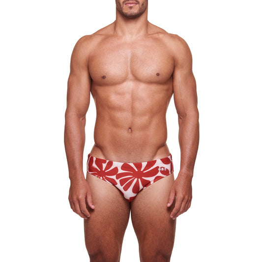Classic Swim Brief - Blossom - Rooibos Red
