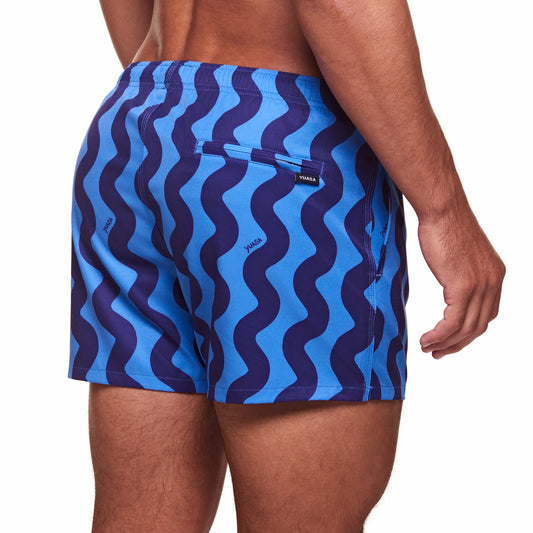 3.5" Pines Swim Short - Waveform - Blue