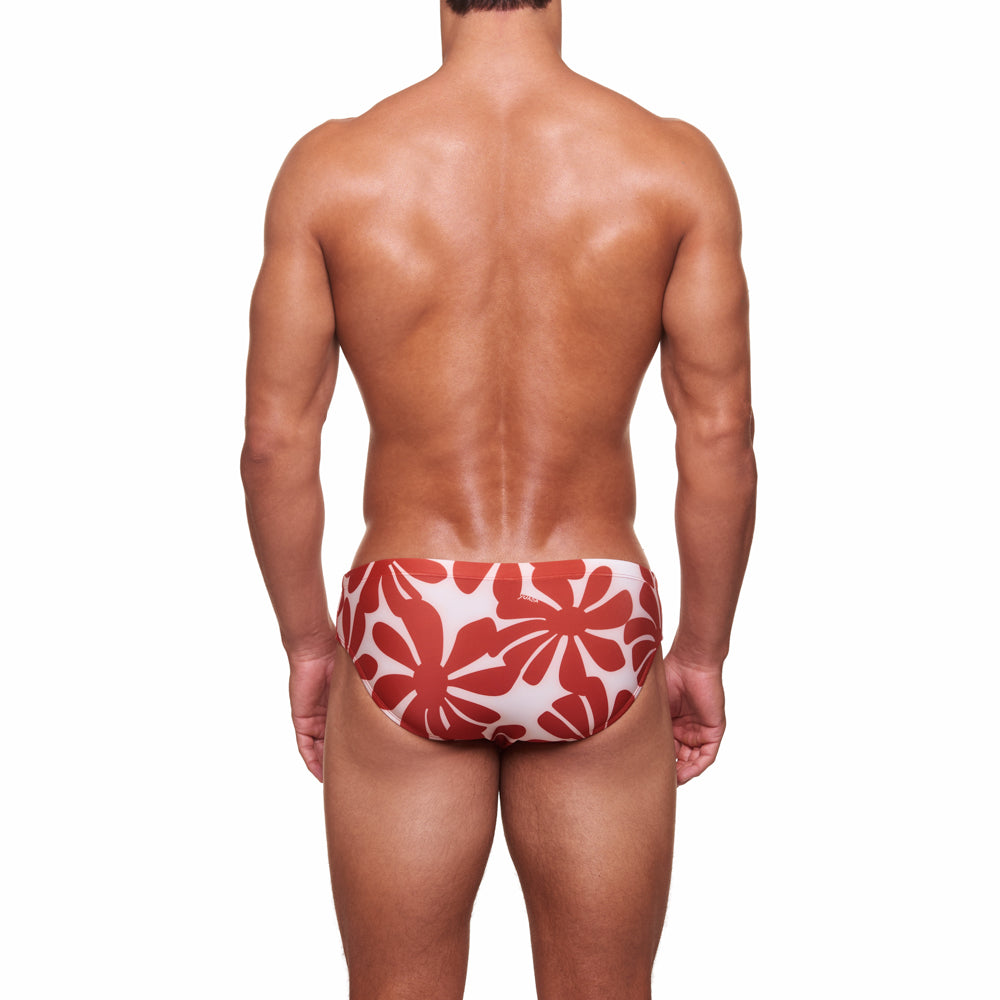 Classic Swim Brief - Blossom - Rooibos Red