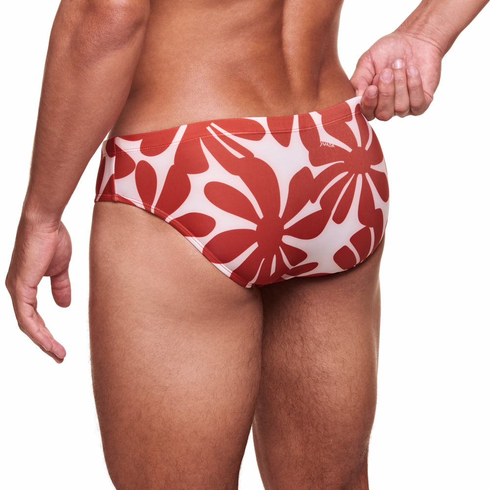 Classic Swim Brief - Blossom - Rooibos Red