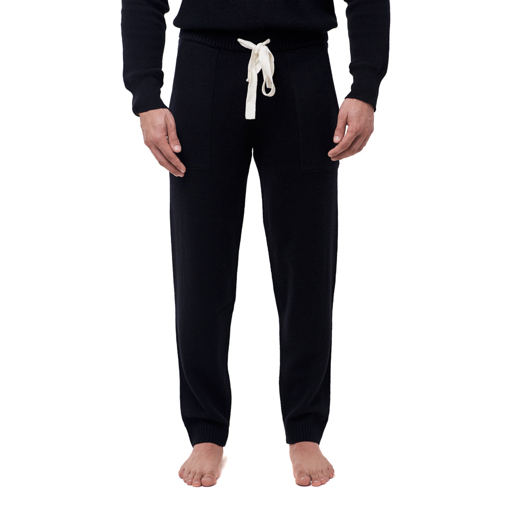 Two-Ply Merino Wool Joggers - Black