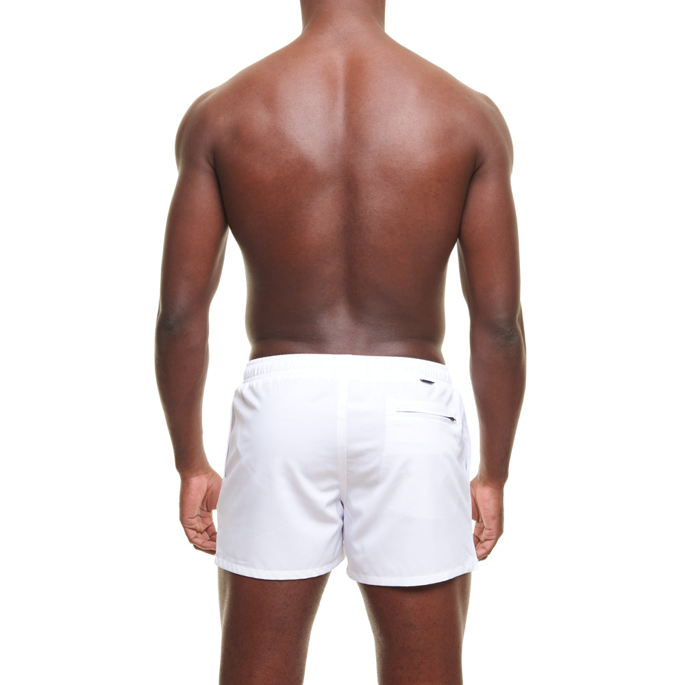 optic white slim fitting swim shorts