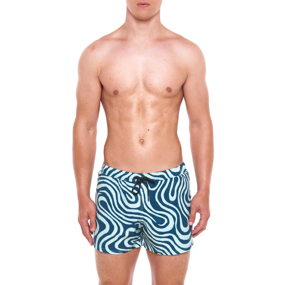 3.5" Pines Swim Short - Summer Dunes, Green